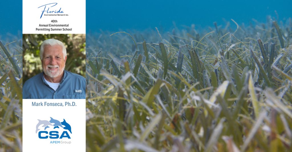 Mark Fonseca presenting at 2026 permitting summer school on seagrass