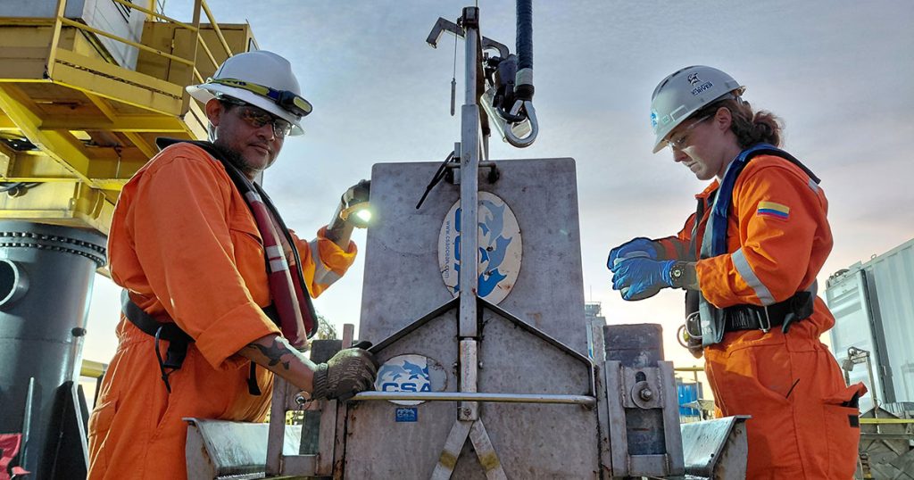 offshore operations with box core CSA Ocean Sciences